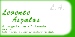 levente aszalos business card